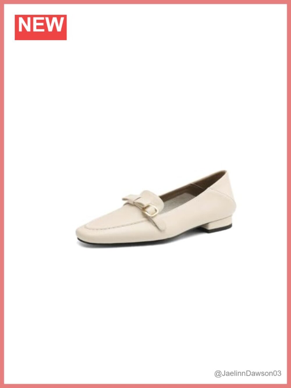 Handmade Women's Genuine Leather Slip On Square Toe Penny Loafers Low Heel
